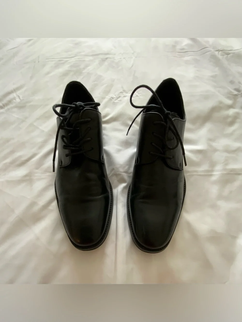 J Ferrar Mens Dress Shoes 8.5M Derby Oxford Black Cap Toe Lace Up